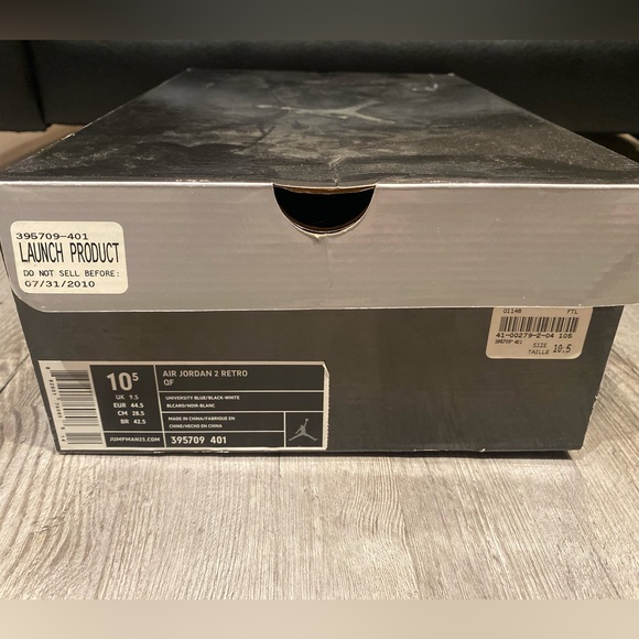 2010 Jordan 2 Retro QF University Blue Men’s Size 10.5 with OG Box - Picture 7 of 7